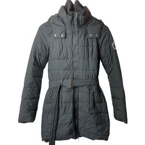 Abercrombie & Fitch Black Hooded Puffer Jacket Girls Size XS